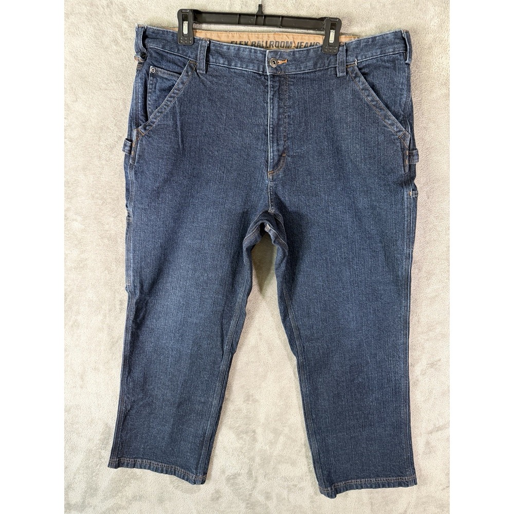 Duluth Trading Co Men's 40x30 Carpenter Flex Ballroom Jeans Dark‎ Blue Denim